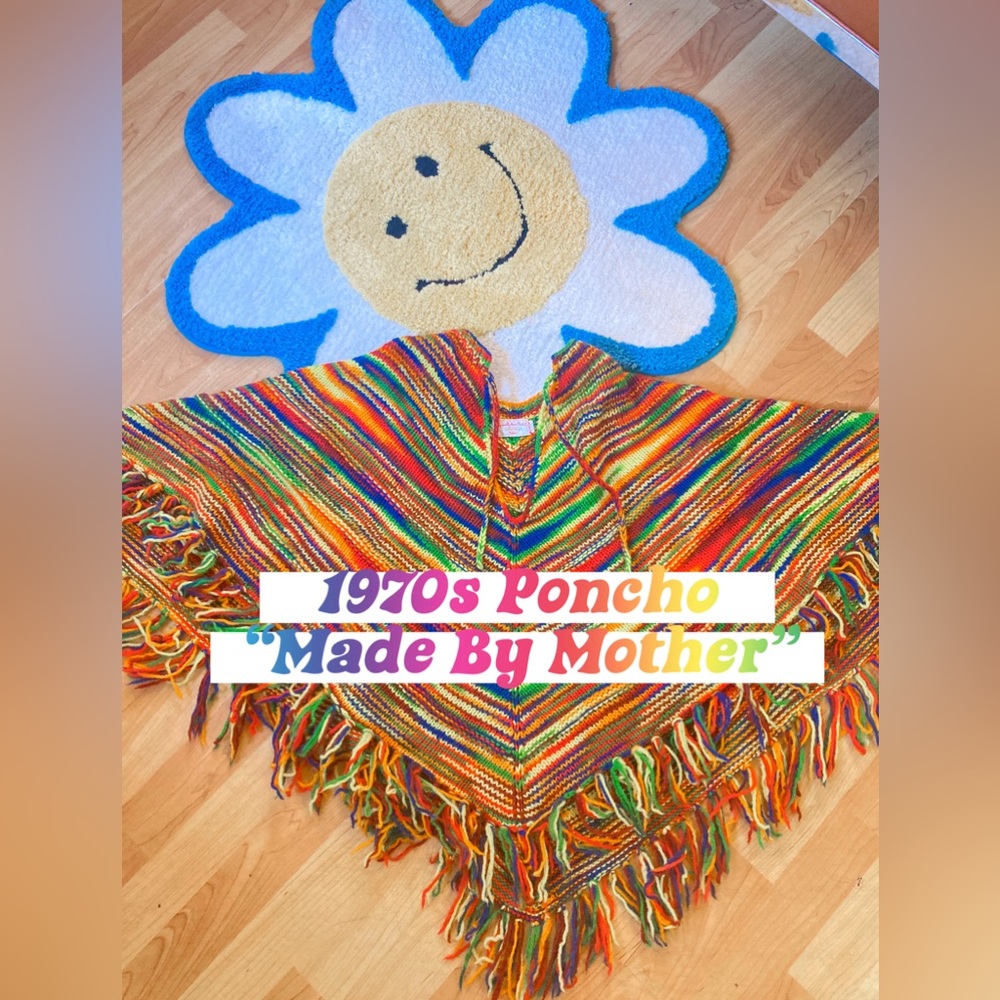 1970s Handmade Wool Poncho